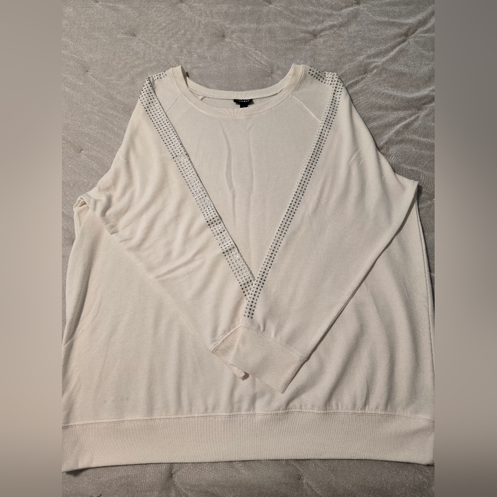 NWOT! White Studded Sweatshirt
